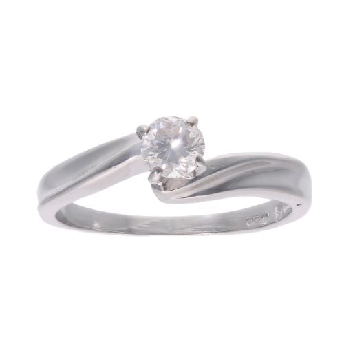 14ct White Gold 0.35ct Diamond Solitaire Twist Ring