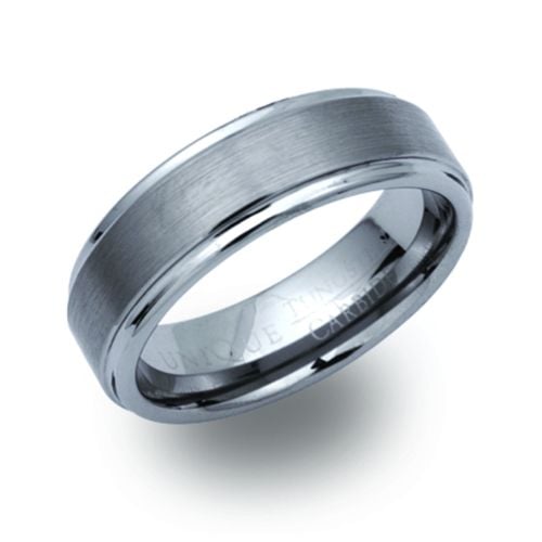 Tungsten Carbide Matte And Polished 7mm Ring