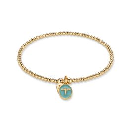 Annie Haak Santeenie Gold Plated Charm Bracelet - Turquoise Silhouette Angel