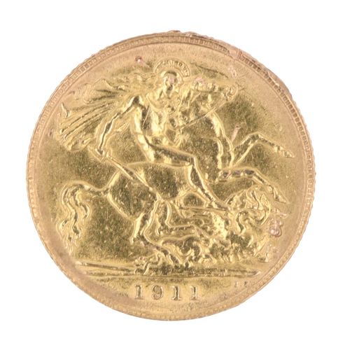 1911 George V Half Sovereign Coin