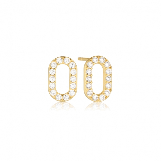 Sif Jakobs Capizzi Earrings - 18k gold plated, with white zirconia