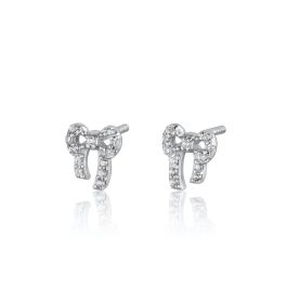 Scream Pretty Bow Stud Earrings - Silver