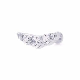 Scream Pretty Helix Curve Sparkling Single Flat Back Earring - Silver