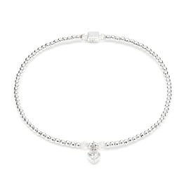 Annie Haak Blissful Heart Crystal Silver Charm Bracelet