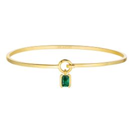 Sif Jakobs Roccanova Bangle - Gold with Green Zirconia