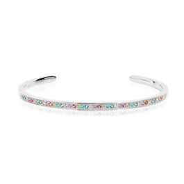 Sif Jakobs Valiano Bangle, silver with multicoloured zirconia