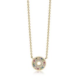 Sif Jakobs Valiano Necklace - Gold with Multi-Coloured Zirconia