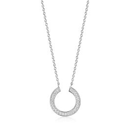 Sif Jakobs Valiano Circolo Necklace, silver with white zirconia