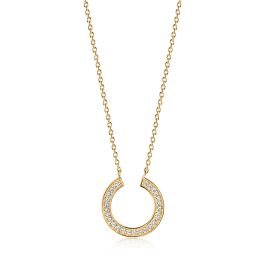 Sif Jakobs Valiano Circolo Necklace - Gold with White Zirconia