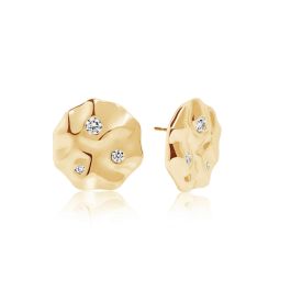 Sif Jakobs Acerra Earrings, Gold with White Zirconia