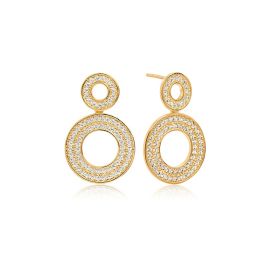 Sif Jakobs Valiano Due Earrings - Gold with White Zirconia