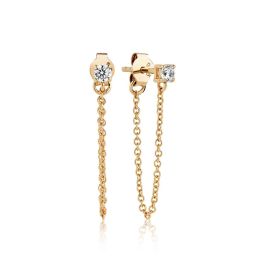 Sif Jakobs Princess Piccolo Lungo Earrings - Gold with White Zirconia