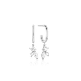Sif Jakobs Adria Tre Creolo Earrings - Silver with Pearl and White Zirconia