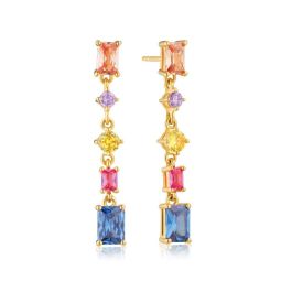 Sif Jakobs Ivrea Cinque Earrings 18k Gold Plated With Multicoloured Zirconia