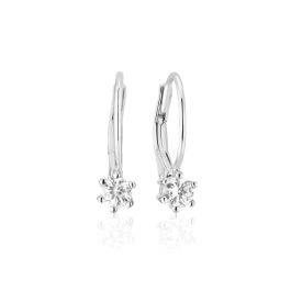 Sif Jakobs Rimini French Hook Earrings - Silver and White Zirconia