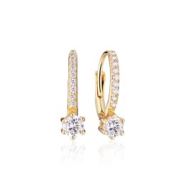 Sif Jakobs Rimini Altro French Hook Earrings - Gold with White Zirconia