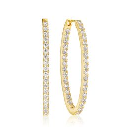 Sif Jakobs Ellisse Medio Earrings - Gold with White Zirconia