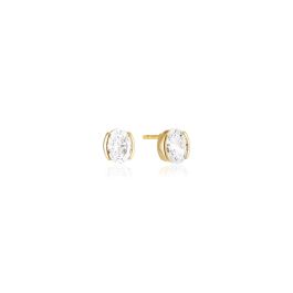 Sif Jakobs Ellisse Carezza Earrings - Gold with White Zirconia