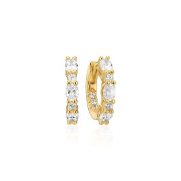 Sif Jakobs Ellera Ovale Medio Earrings - Gold with White Zirconia
