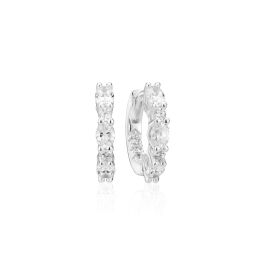 Sif Jakobs Ellera Ovale Medio Earrings - Silver with White Zirconia