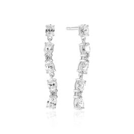 Sif Jakobs Ellera Ovale Sette Earrings - Silver with White Zirconia