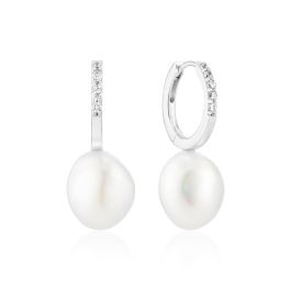 Sif Jakobs Padua Uno Pearl Earrings - Silver