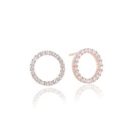 Sif Jakobs Biella Uno Earrings - Rose Gold with White Zirconia