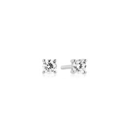 Sif Jakobs Princess Round Piccolo Earrings - Silver with White Zirconia