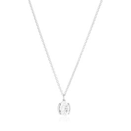 Sif Jakobs Ellisse Carezza Silver Necklace with White Zirconia