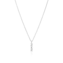 Sif Jakobs Ellera Ovale Piccolo Necklace - Silver with White Zirconia