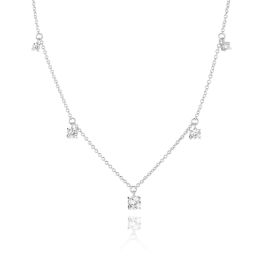 Sif Jakobs Belluno Necklace - Silver with White Zirconia