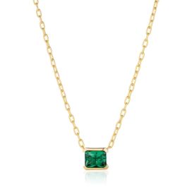 Sif Jakobs Roccanova Grande Necklace - Gold Plated with Green Zirconia