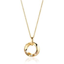 Sif Jakobs Ferrara Pendant Necklace - Gold with Multicolour Zirconia