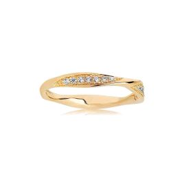 Sif Jakobs Cetera Ring - 18k Gold Plated with White Zirconia