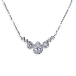 Ivory & Co Sorbonne Crystal Peardrop Rhodium Necklace