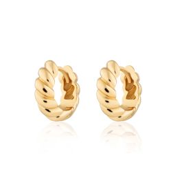 Scream Pretty Hannah Martin Twist and Shout Chunky Huggie Hoop Earrings - Gold