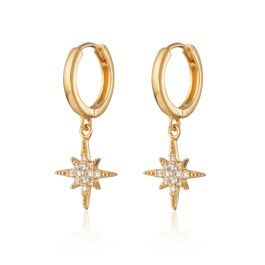 Scream Pretty Starburst Hoop Earrings - Gold