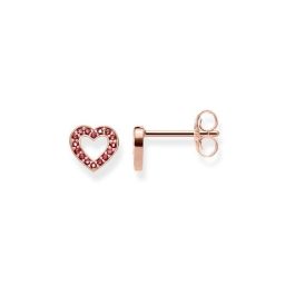 Thomas Sabo Small Heart Ear Studs - Rose and Red
