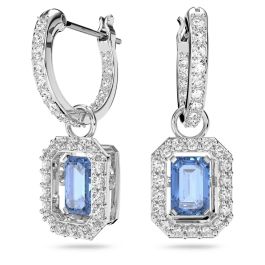 Swarovski Millenia Pierced Earrings - Blue with Rhodium Plating
