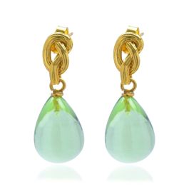 Shyla Synthea Gold Earrings - Turquoise