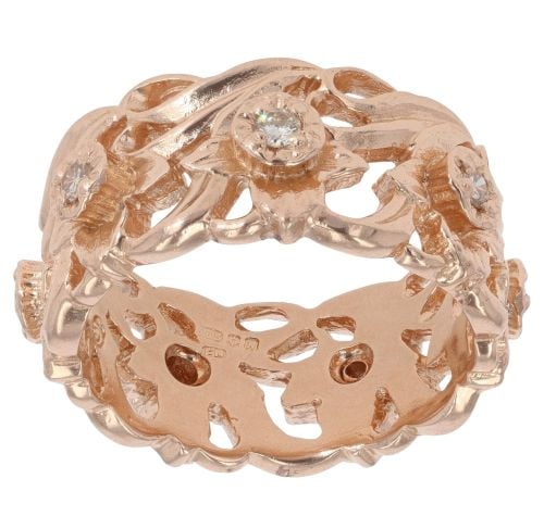 14ct Rose Gold 0.20ct Brilliant Cut Diamond Fancy Daffodil Ring
