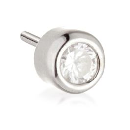 Tish Lyon 14ct White Gold Bezel Set Gem Threadless Labret Single Earring