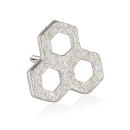 Tish Lyon 14ct White Gold Honeycomb Threadless Labret Single Earring