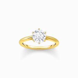 Thomas Sabo Gold Plated Ring with White Zirconia Brilliant Cut