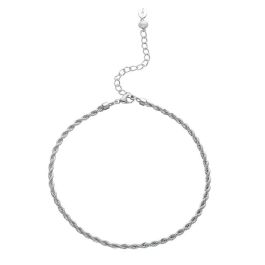 Scream Pretty Pearl Twisted Chain Anklet - Silver