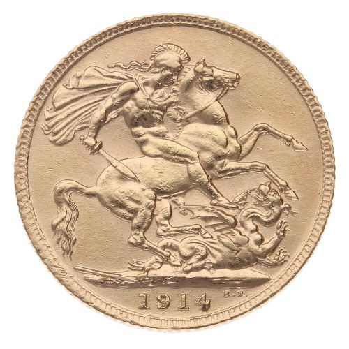 1914 George V Full Sovereign Coin