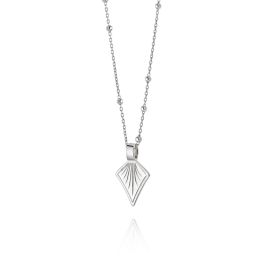 Daisy Palm Leaf Bobble Chain Necklace - Silver