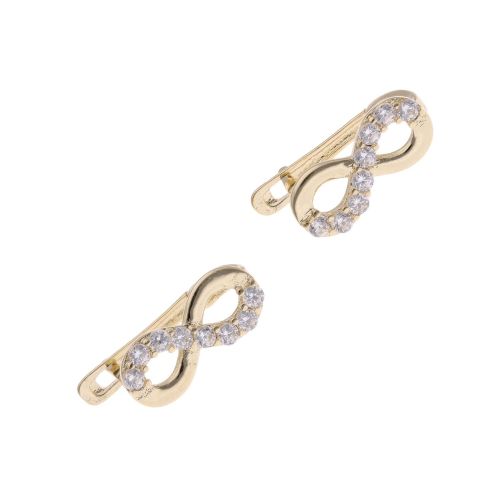 14ct Yellow Gold Cubic Zirconia Infinity Earrings