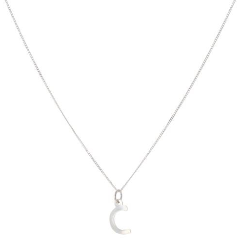 Silver Personalised Block Initial Pendant and Chain