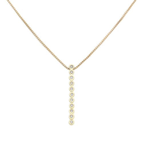 14ct Yellow Gold 0.20ct Diamond Drop Pendant and Chain 18"